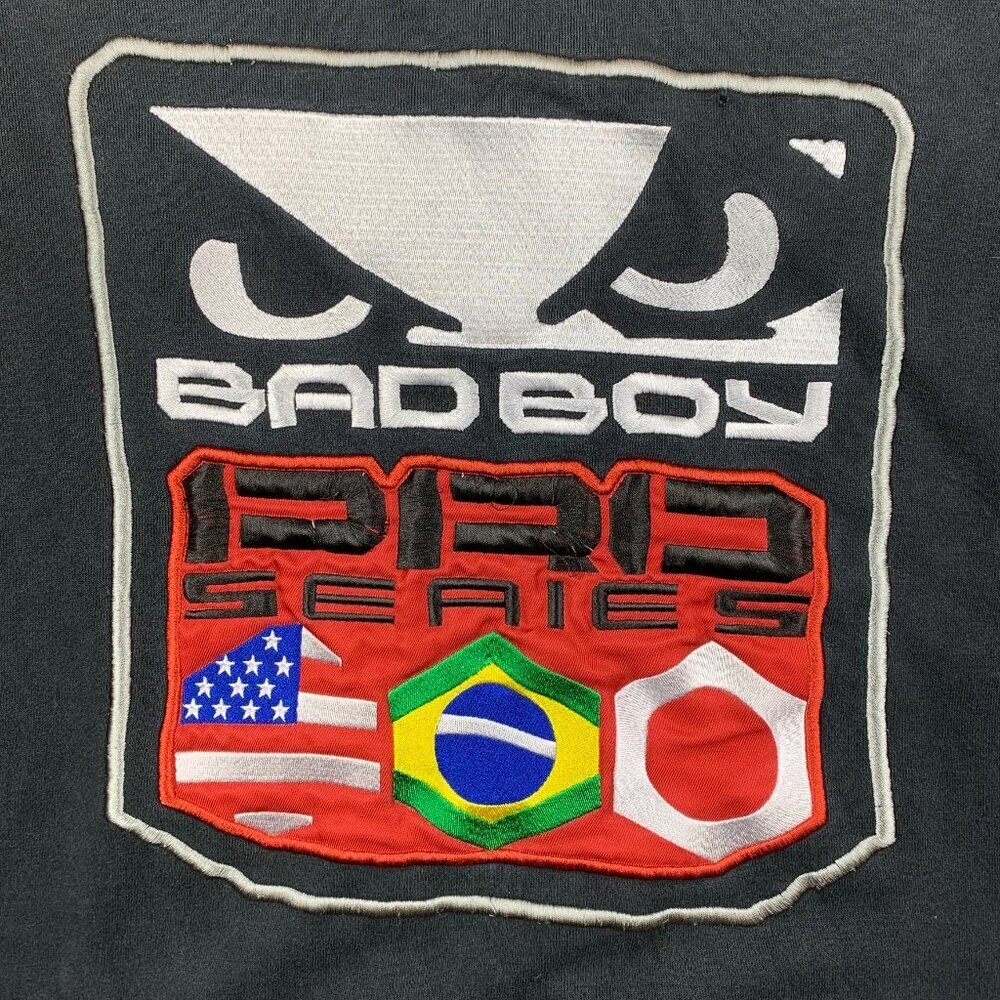 Bad Boy Mens Sweater 3XL Black Full Zip Hoodie Long Sleeve Pro Series MMA Fight - Picture 2 of 8
